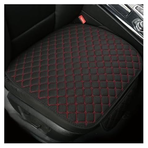 povtii Car Seat Bottom Cover Pad, Breathable Auto Front Seat Protector with Storage Pocket, Comfortable Seat Bottom Cushion Mat for Most Vehicle, Universal Interior Car Accessories (Black+Red) Cover