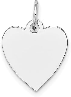 Colar com pingente de coração gravável de ouro branco 14 k calibre 0,011 disco com formato simples simples amor joias finas para mulheres presentes para ela