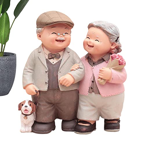 Eayoly Statuetta in resina per coppie anziane