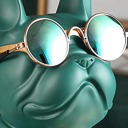 ホームルーム 装飾 置物 クール ブルドッグ 彫刻 テーブル 装飾 モダン 多機能 デスク 収納 像 装飾 貯金箱 (色: 青) (