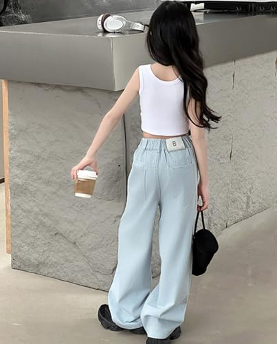 Jean large décontracté pour fille en denim souple et confortable - 2