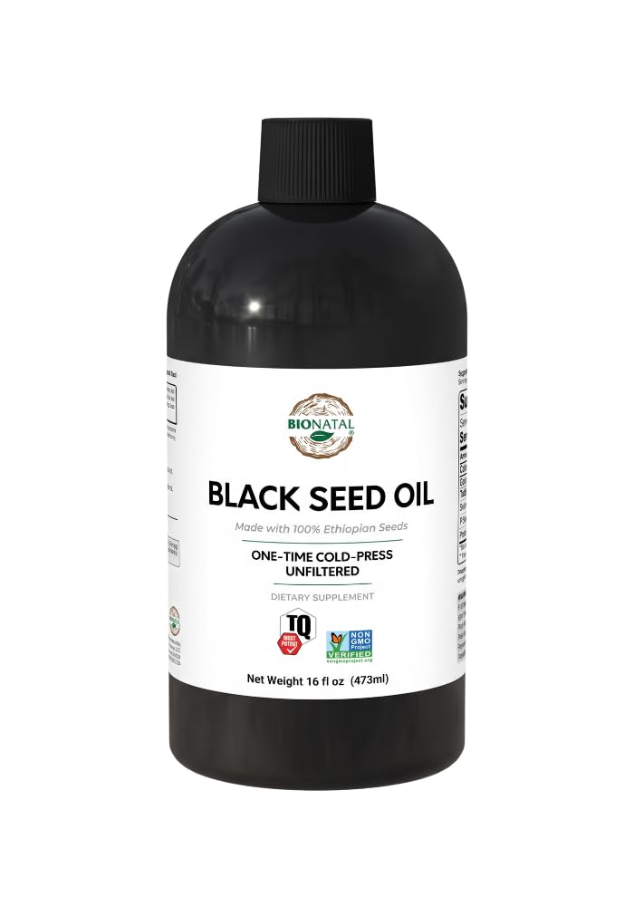 BioNatal Ethiopian Black Seed Oil – Cold Pressed Nigella Sativa Producing Black Cumin Seed Oil, Unrefined & Non-Filtered, High TQ Up to 4.64% – Supports Immune System, Digestion & Joints 16oz Glass — Amazon image 9