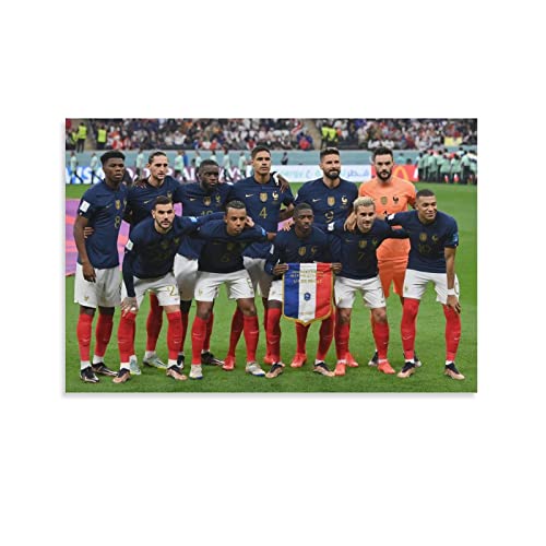 DEODEO Poster de l'équipe nationale de France de football 2022 (3) - Décoration murale - Impression sur toile - 30 x 45 cm