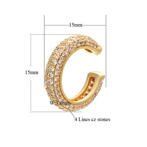 Ear Cuffs for Women - CZ Paved Hoop Conch Cuff Earrings for Men - Sparkle Rhinestones Clip On Wrap Earrings Non Pierced2