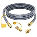 Upgraded 12 Feet 1/2 Inch Rv Quick Connect Natural Gas Hose Gas Line for Outdoor Grill with Quick Connect Fittings for Bbq Pizza Oven, Patio Heater and More NG Appliance - CSA