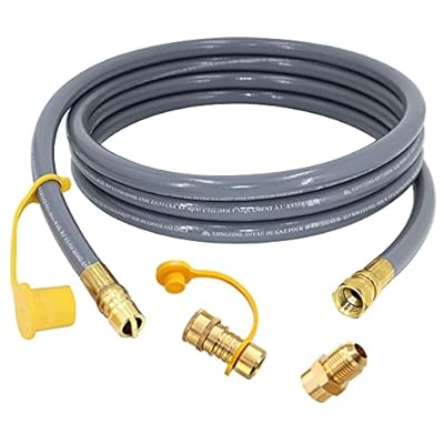 Upgraded 12 Feet 1/2 Inch Rv Quick Connect Natural Gas Hose Gas Line for Outdoor Grill with Quick Connect Fittings for Bbq Pizza Oven, Patio Heater and More NG Appliance - CSA
