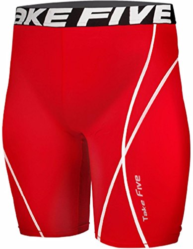 JustOneStyle New 083 Skin Tights Compression Base Layer Red Running Short Pants Mens