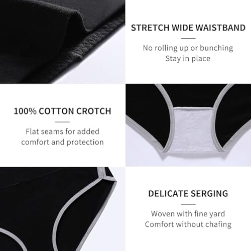 Image of DIVING DEEP Cotton Underwear for Women, High Waist Panties for Women, Womens Brief Cotton Underwear, Women's Panties - (Pack of 4)