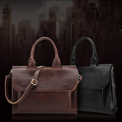 Sac de travail en cuir synthétique chic pour ordinateur et documents professionnels