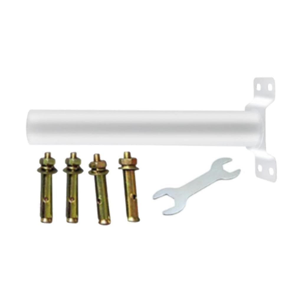 Extension Mounting Arm Solar Street Light Lamp Pathway Pole Mounting Bracket White Straight-picture-15