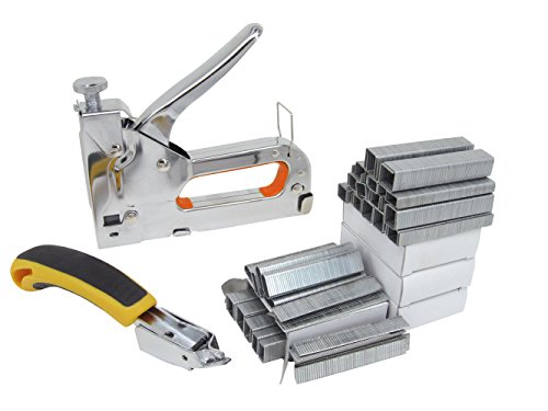 Preisvergleich Produktbild Handtacker Klammerheber Set Metall Tacker +3500 Klammern Nägel Klammergerät