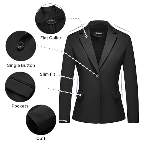 Women's Business Solid Suit 2 Piece Slim Fit Classic Blazer Pants Set for Women Formal Office2