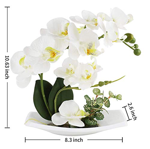 Livilan Artificial Orchids Faux Orchid White Orchid Arrangements For Kitchen Table Centerpiece Silk Fake Flowers For Decoration Home Decor Office Wedding Vivid #TOP6
