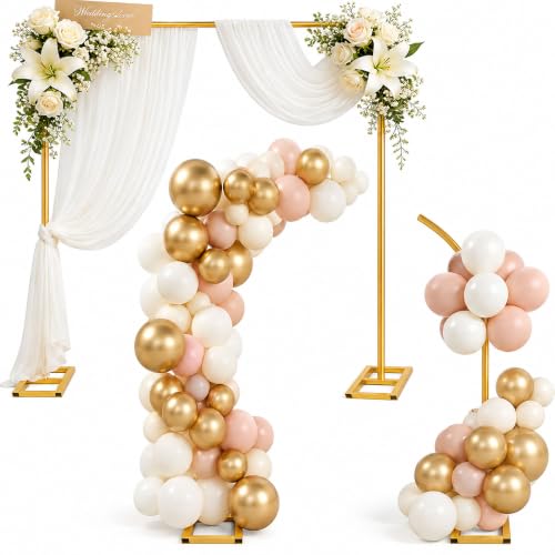 Square Balloon Arch Stand 6.6FT Metal Party Backdrop Stand 2-in-1 Dual-use