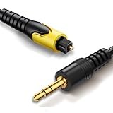 Tackston 192KHz DAC Optical to 3.5mm Converter, Optical Audio Cable to AUX Adapter, Unidirectional from Digital to Analog SPDIF to Aux Cable for Connecting TV (Optical) to Speaker & Headphone (AUX)