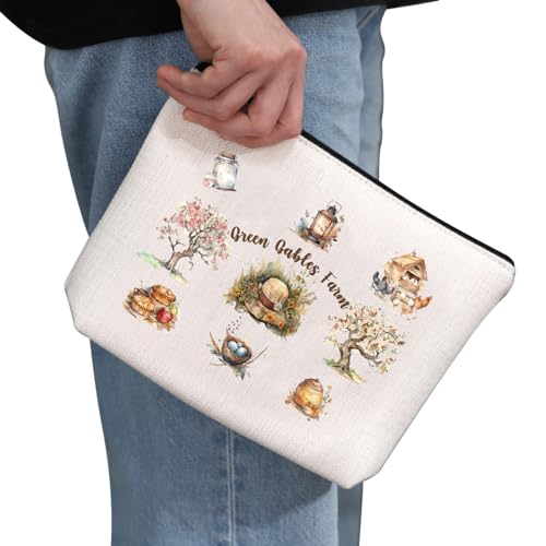 PYOUL Novel Inspired Gift Green Gables Farm Makeup Bag Bookworm Cosmetic Bag Book Lover Gift Classic Novel Gift (Green Gables Farm Bag) - Image 2