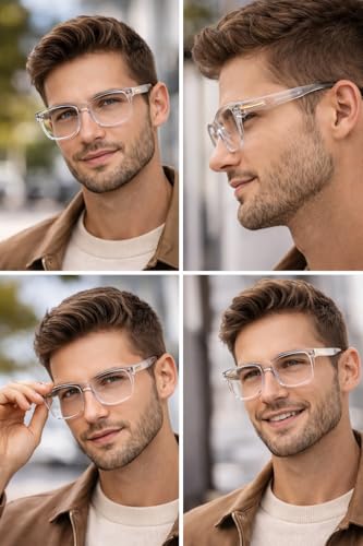Image of LensKandy Zero Power Computer Glasses - Anti-Glare & Bluecut Wayfarer Eyewear for Men & Women - UV Protection, Eye Strain Relief,Lightweight & Blocks Harmful Rays