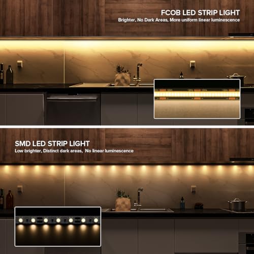 Tira LED COB 16.4FT 480LEDs/m 24V Blanco cálido 2700K FCOB miniatura 2