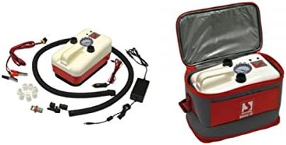 DISCOPREGA Portable Electric Pump 12 V BRAVO 20 with Shoulder Bag included for all types of inflatables.Portable Electric Inflator High Efficiency for Inflatable Boats, Boats, Mats, Kayaks, SUP