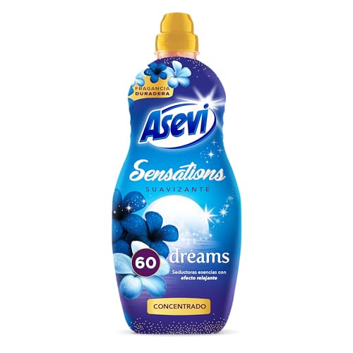 Asevi Suavizante para Ropa Sensations Dreams - Suavizante Concentrado para Lavadora con Efecto Relajante para Dormir - Esencias Naturales - Suavidad Duradera para Todo Tipo de Tejidos - 60 Lavados