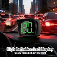KoiLuvGo Speedometer HUD for Cars Trucks Motorcycles USB Plug & Play Digital MPH Speed Meter Head Up Display, GPS Speedometer, in-Vehicle HUD Head-up Display with Shading Plate Car Charger Adapter — image 6