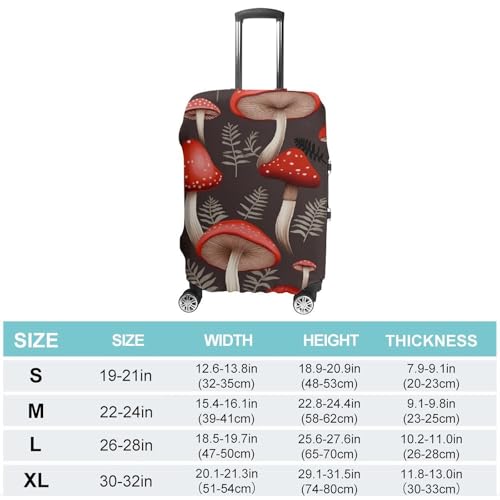Red Mushrooms Elastic Luggage Cover Suitcase Protector for 19-32 Inch Suitcases | Universal Stretchable Travel Bag Cover | Anti-Scratch, Washable with Zipper Closure XL2
