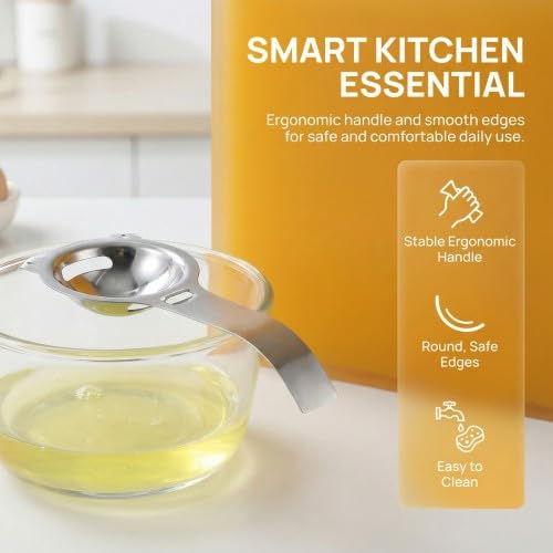 Katzenohr-Eiertrenner aus Edelstahl mit Verlängertem Griff, Präziser Eigelbtrenner als Praktisches Küchenzubehör für Kochen und Backen