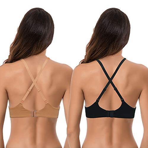 Curve Muse Women's Plus Size Add 1 and a Half Cup Push Up Convertible Lace Bras2