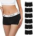 Damen Panties Boxershorts 6er Pack Hipsters Unterwäsche Frauen Schwarz L