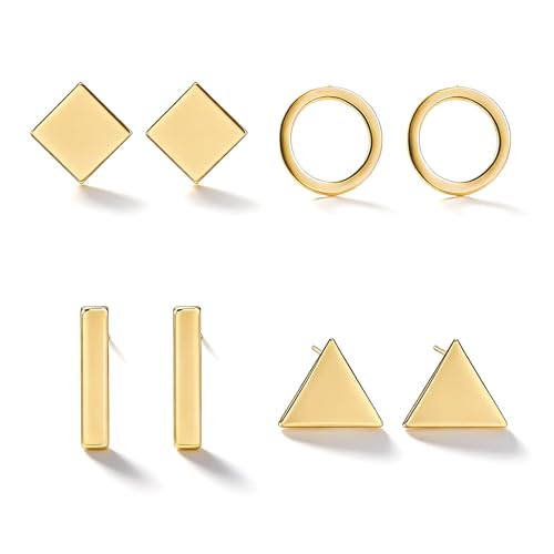 Gold Circle Earrings for Women Circle Stud Earrings...