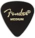 Fender Premium Celluloid Guitar Picks 351 Shape, Black, Medium, 12-Pack