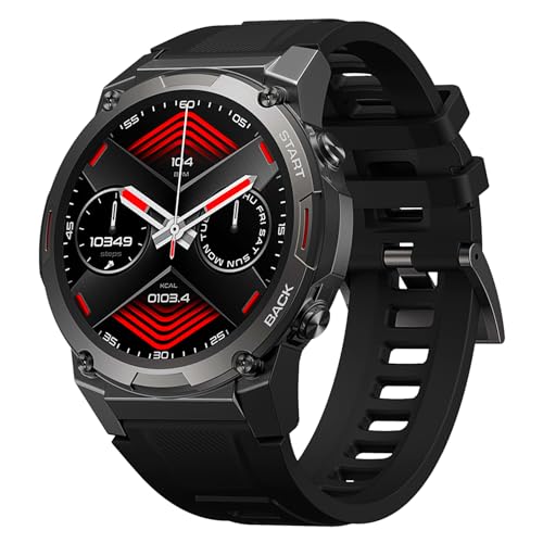 Image of Beyond-3 with 1.43 Ultra HD AMOLED (466x466 px), Bluetooth Calling, 14 Days Battery (400 mAh), 300+ Watch Faces, 3ATM & IP69K Waterproof, Rugged Military Grade Smart Watch for Men (Black)