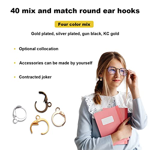 40 Stück 4 Farben Hypoallergene Creolen Edelstahl Ohrringe Creolen Weinglas Charms, Brisuren Ohrringe Mit Schleifen Edelstahl Ohrringe DIY Zubehör Brisuren Ohrhaken Creolen Basteln von Ohrhängern