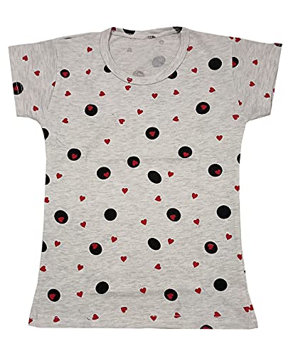 Image of indi weaves Girls Printed Cotton Half Sleeves Tshirts (Pack of 3)