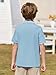 Haloumoning Kids Boys Short Sleeve School Uniform String Pique Polo Shirts 5-14 Years Sky Blue