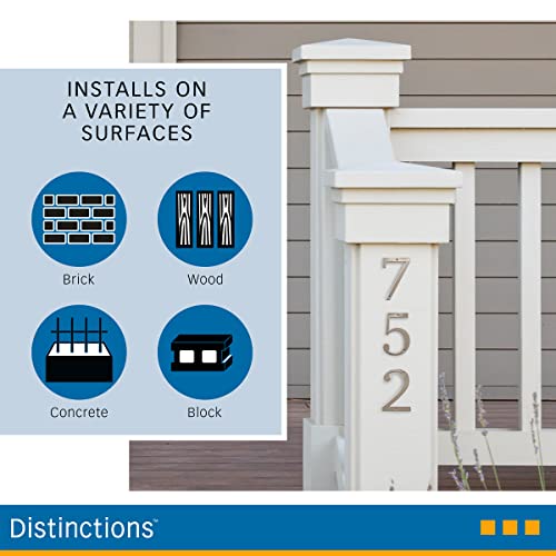 Distinctions By Hillman 843323 4-Inch Brushed Nickel Flush-Mount House Number 3 #TOP4