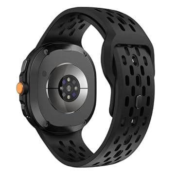 Pulseira de silicone furos fecho de pressão marca 123smart compativel com galaxy watch 8 40mm 44mm classic 46mm SM-L320 L325 SM-L330 L335 LTE SM-L500 L505 LTE (Preto)