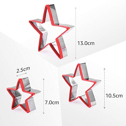 Fasaka 8541882050 Star Cookie Cutters Set 3Pcs Stainless Steel,Food Grade Large & Mini Star Cookie Cutter thumb #3