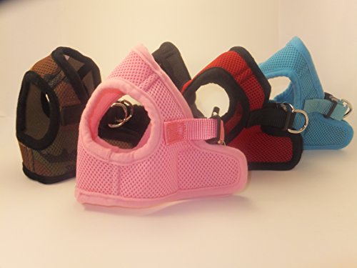 Snazzi Pet Soft Mesh Comfy Step In Dog Vest Harness Tiny Xs Small Med Dogs 2-16 Lbs Teacup Mini Toy Puppy (Baby Pink, Lg 16"-17.5" 9-12 Lbs) #TOP27