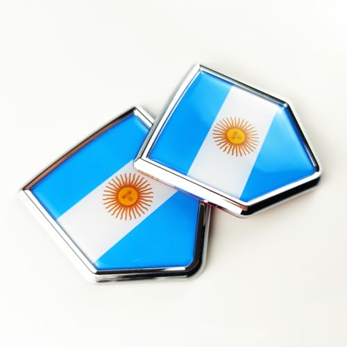 Image of Newperlite Argentina Flag Decal Sticker Car Emblem Argentine Flag Car Decoration Accessories Chrome Shield for Truck Vehicles Cars, 2 Pack