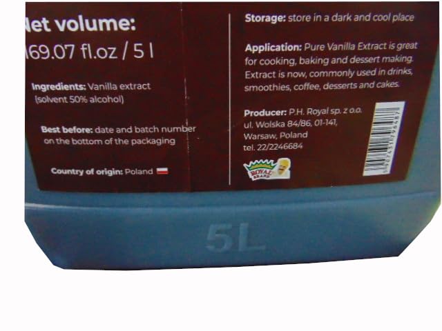 Royal Brand Extrait de vanille pure, triple concentré, 3 x 5 l