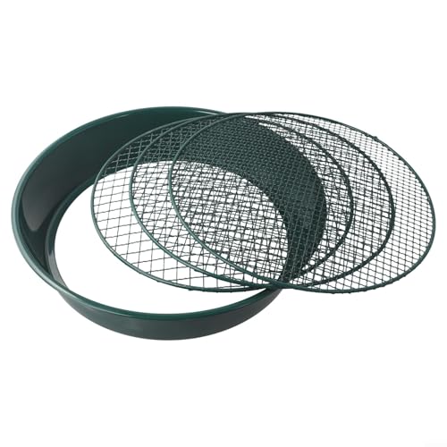 Robusto setaccio da giardino in ferro con maglie sostituibili, dimensioni 12 mm, 9 mm, 6 mm, per una facile manipolazione nelle attività di giardinaggio