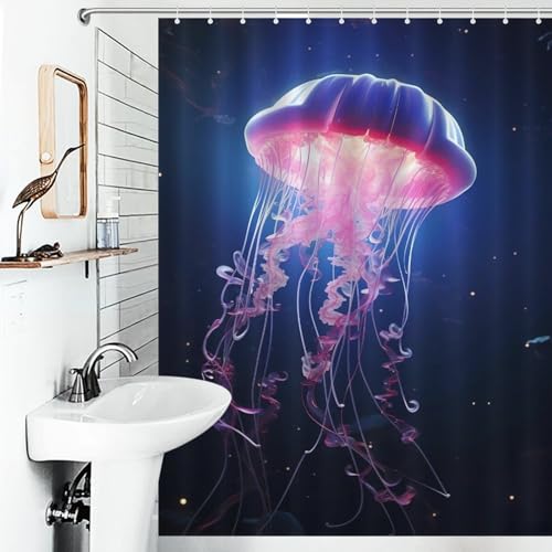 Rideau de douche imperméable en polyester lavable 140x183cm avec 12 crochets - 6