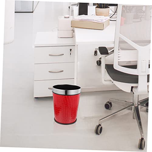 Caneca de basura vintage 1.0L rojo cuero y plástico miniatura 6
