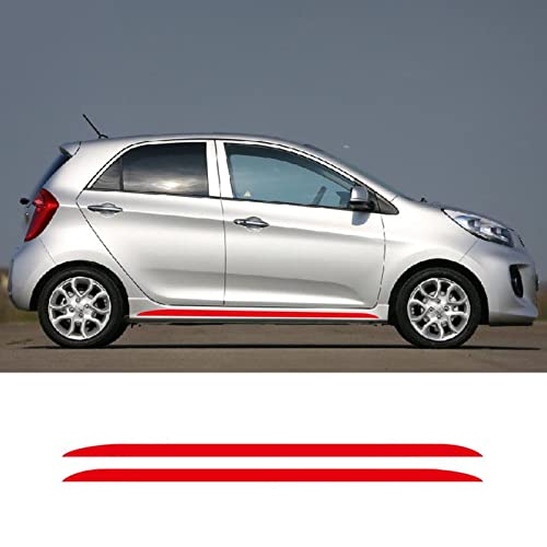 Accesorios para automóviles Calcomanías de Vinilo Rayas de Falda Lateral de Puerta Deportiva de Fibra de Carbono, para KIA Picanto Morning Car Styling Body Decor Sticker Cover