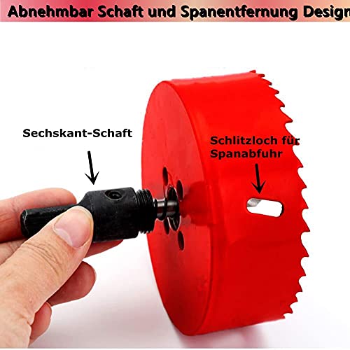 HOME COMPOSER Lochsäge 155mm, M42 Bi-Metall, für Holz, Trockenbau und Metallblech, 1 Stück Rot