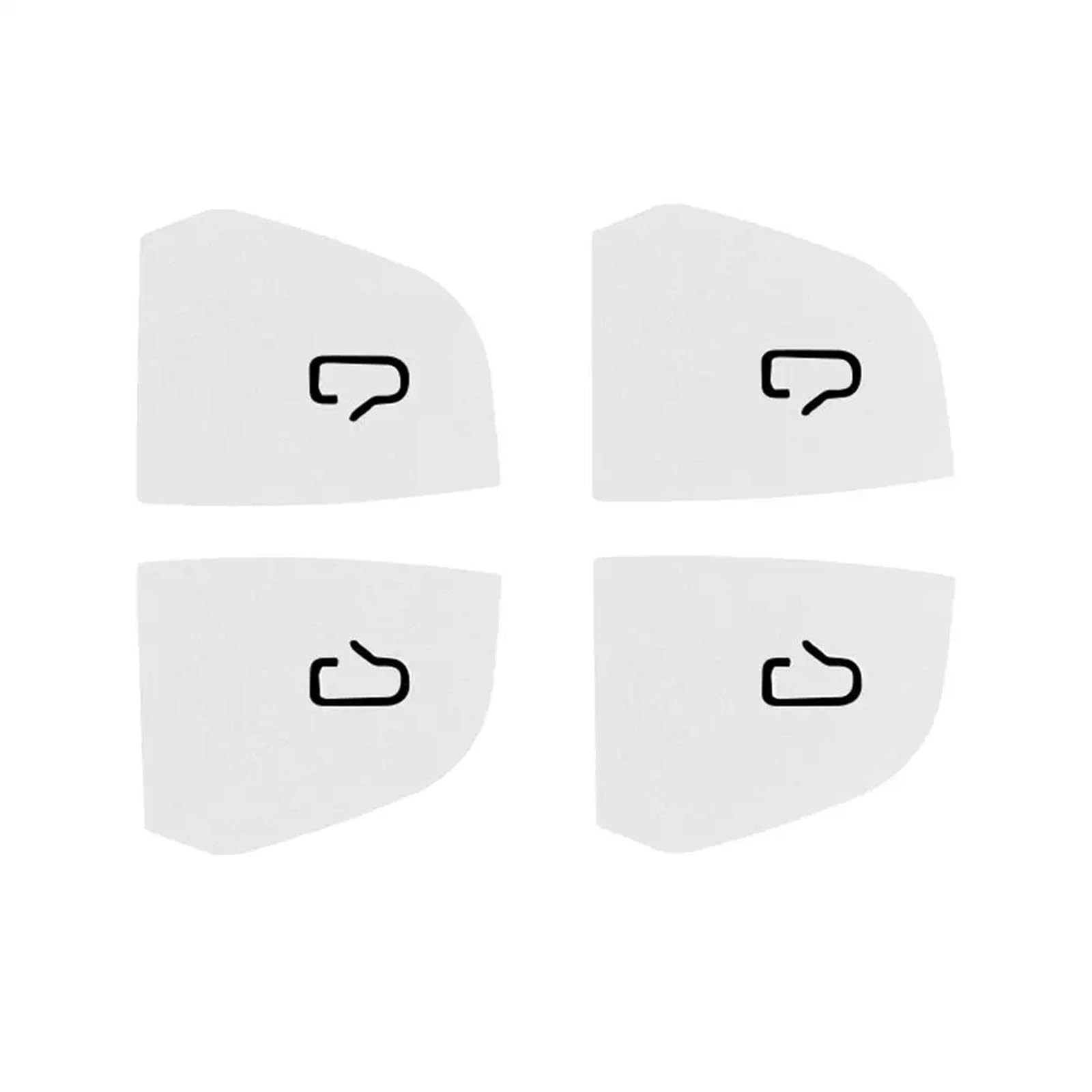 Dash Button Stickers Compatible with Tesla for Highland 2025 Door Thin Patch Suede Decoration Sticker Car Interior Modeling Accessories(White)