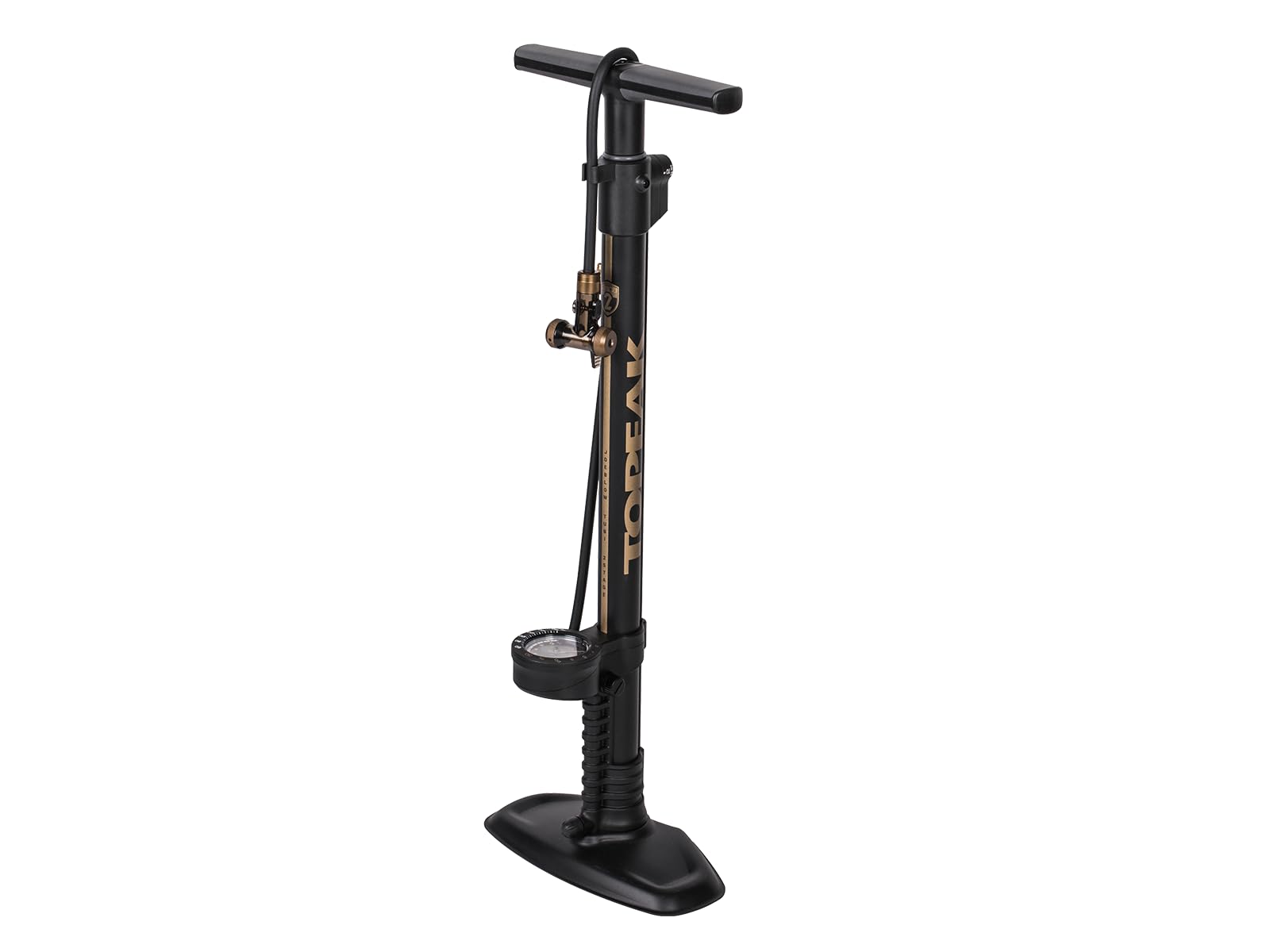 Topeak JoeBlow Tubi 2Stage Bike Pump – High-Pressure & High-Volume Floor Pump with TubiHead for Tubeless & Standard Tires, Dual-Scale Gauge, Long Hose