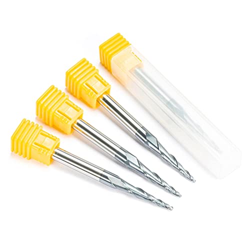 MOOCO MORNING 5Pcs Tungsten Solid Carbide R1.0xD6x25x75 Ball Neus Taps End Mills Router Bits cnc Taper Hout Metalen Frezen - Afbeelding 5