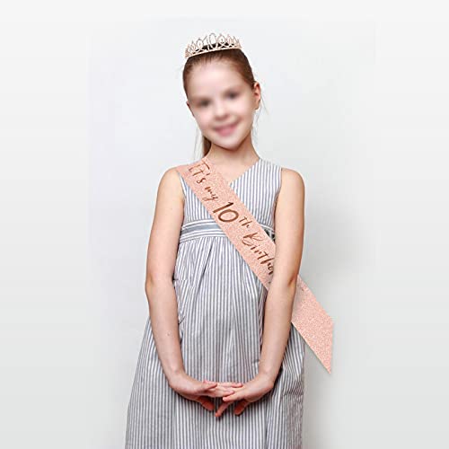 Fabulous Rose Gold Tiara and Sash for Girls' 10th Birthday Party